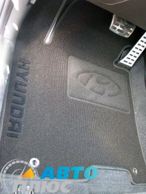 Ворсовые коврики в салон Hyundai i30 2012- черные Milan