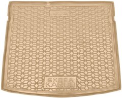 Автомобильный коврик в багажник Skoda Karoq 2018- полноразмерка бежевый (AVTO-Gumm)