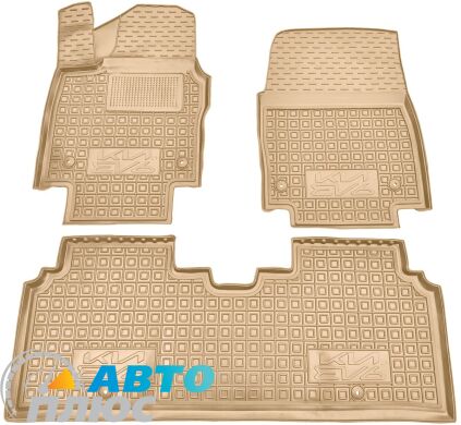Автомобильные коврики в салон Kia EV6 2021- бежевые (AVTO-Gumm)