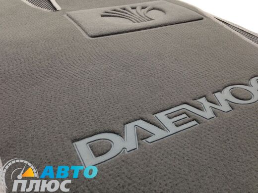 Ворсовые коврики в салон Daewoo Nexia 1998- серые ML Lux