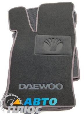 Ворсовые коврики в салон Daewoo Nexia 1998- серые ML Lux
