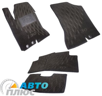 Композитні килимки в салон Hyundai i30 2007-2012 (V) чорні AVTO-Tex