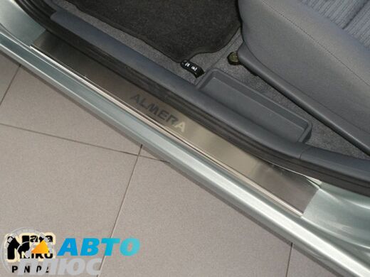 Накладки на пороги Nissan Almera Classic 2006- (Premium)