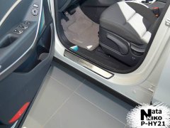 Накладки на пороги Hyundai Grand Santa Fe 2013- (Premium)