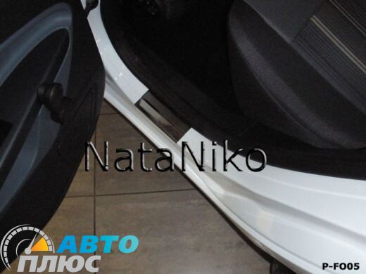 Накладки на пороги Ford Fiesta 2008- (Premium)