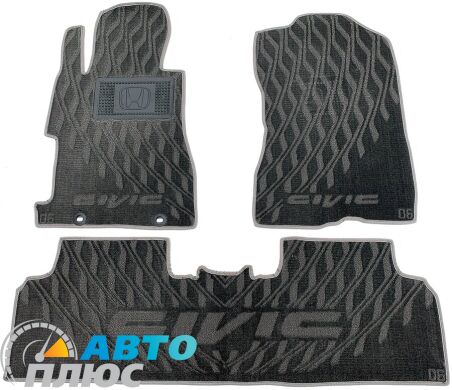 Композитные коврики в салон Honda Civic 4D Sedan 2006- (V) серые AVTO-Tex