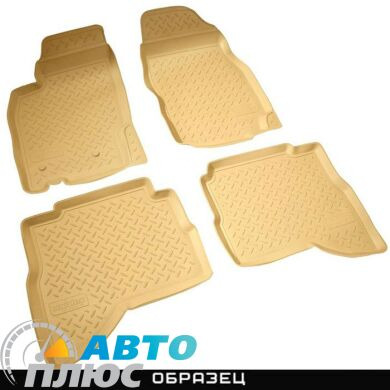 Полиуретановые коврики в салон Hyundai Santa Fe 2010-2012 бежевые (NorPlast)