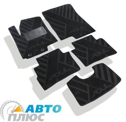 Композитні килимки в салон Kia Soul 2010-2014 (X) чорні AVTO-Tex