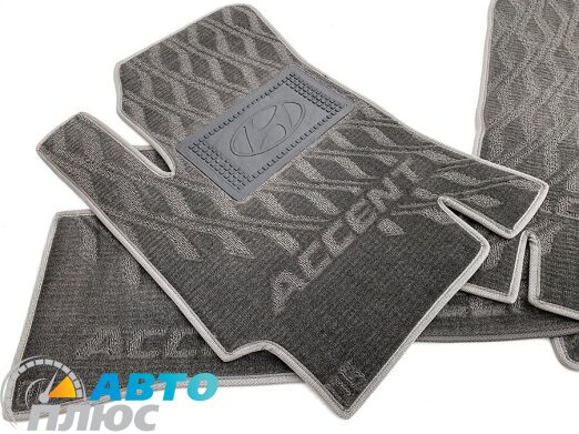 Композитные коврики в салон Hyundai Accent 2006-2010 (V) серые AVTO-Tex