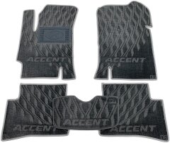 Композитные коврики в салон Hyundai Accent 2006-2010 (V) серые AVTO-Tex