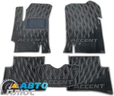 Композитные коврики в салон Hyundai Accent 2006-2010 (V) серые AVTO-Tex