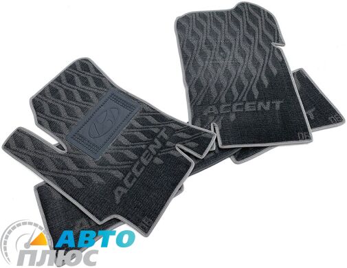 Композитные коврики в салон Hyundai Accent 2006-2010 (V) серые AVTO-Tex