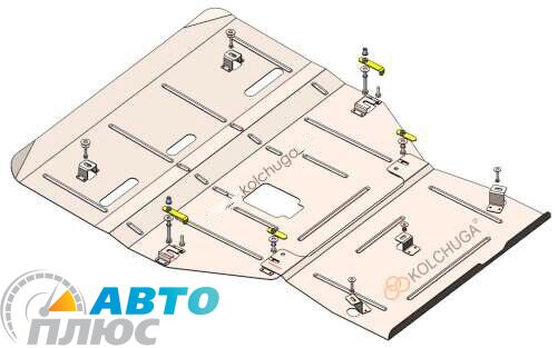 Металлическая защита двигателя Kia Sportage 5 2021- (V-2.0i/1.6D/Hybrid) (Кolchuga) Standart