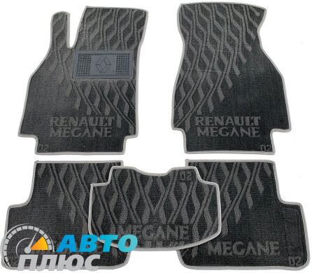 Композитные коврики в салон Renault Megane 2 2003- Sd/Un (V) серые AVTO-Tex