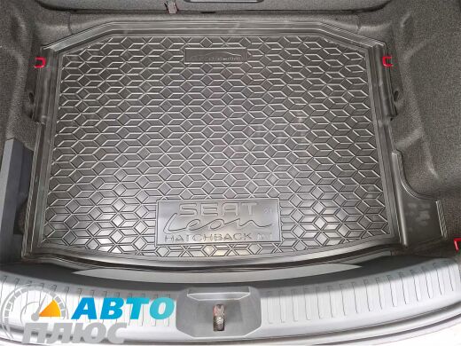 Автомобильный коврик в багажник Seat Leon 2021- Hatchback одноуровневая полка (AVTO-Gumm)