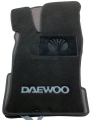 Ворсовые коврики в салон Daewoo Nexia 1998- черные ML Lux
