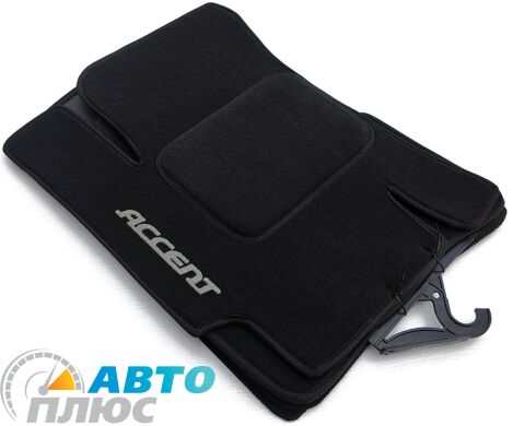 Коврики в салон текстильные Hyundai Accent 2006-2010 черные Fortuna