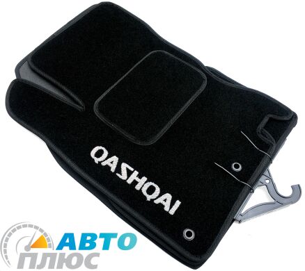 Коврики в салон текстильные Nissan Qashqai 2014- черные Стандарт