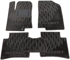 Композитные коврики в салон Hyundai Accent 2011- (RB) (V) серые AVTO-Tex