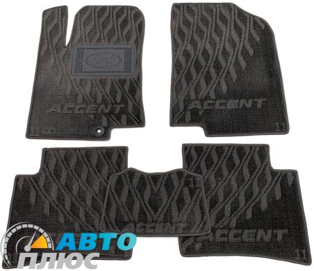 Композитные коврики в салон Hyundai Accent 2011- (RB) (V) серые AVTO-Tex