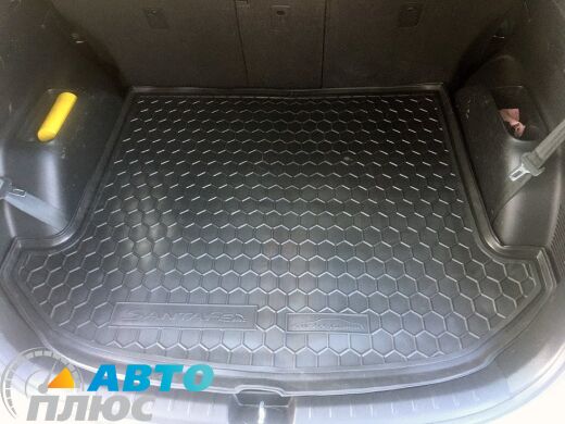 Автомобильный коврик в багажник Hyundai Santa Fe (DM) 2012- 7 мест (Avto-Gumm)