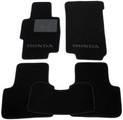 Ворсовые коврики в салон Honda Accord 2003-2008 черные ML Lux