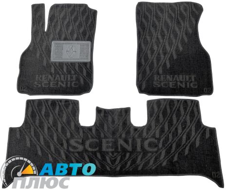 Композитні килимки в салон Renault Scenic 2 2002-2009 (V) чорні AVTO-Tex