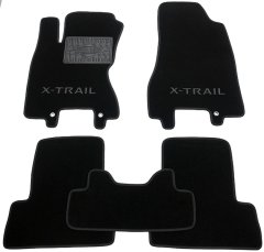 Фото ковриков в салон для автомобиля Nissan X-Trail (T31) 2007- черные бизнес Avtoplus.com.ua