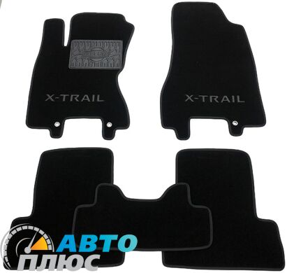 Фото ковриков в салон для автомобиля Nissan X-Trail (T31) 2007- черные бизнес Avtoplus.com.ua
