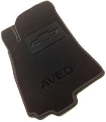 Ворсовые коврики в салон Chevrolet Aveo 2012- черные Milan
