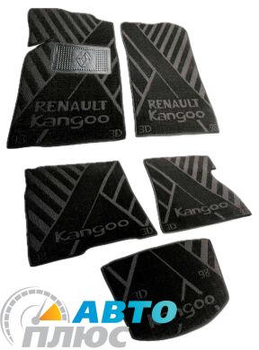 Композитні килимки в салон Renault Kangoo 1998- (3 двері) (X) чорні AVTO-Tex