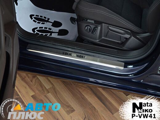 Накладки на пороги Volkswagen Passat B8 2015- (Premium)