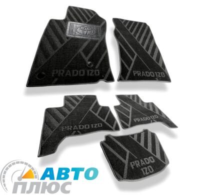 Композитні килимки в салон Toyota Land Cruiser Prado 120 2002- (X) чорні AVTO-Tex
