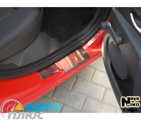 Накладки на пороги Renault Clio 3 05-/Clio 4 12- (5 дверей) (Premium)