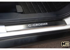 Накладки на пороги Citroen C-Crosser 2007- (Premium)