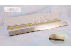 Накладки на пороги автомобиля Opel Corsa (D) 2006-2014 (3 двери) (Standart)