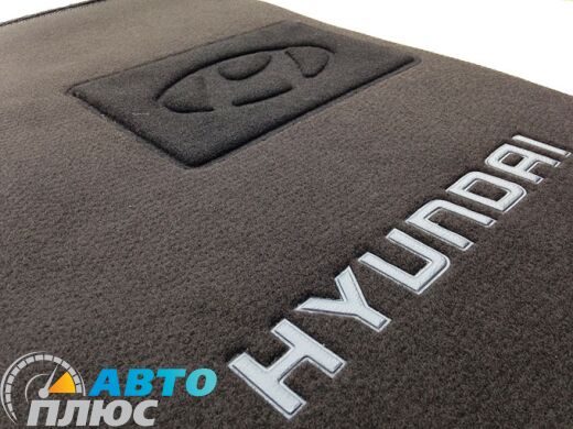 Ворсовые коврики в салон Hyundai Accent 2011- черные ML Lux