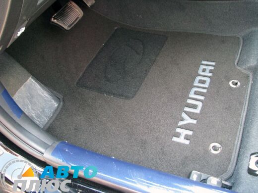 Ворсовые коврики в салон Hyundai Accent 2011- черные ML Lux