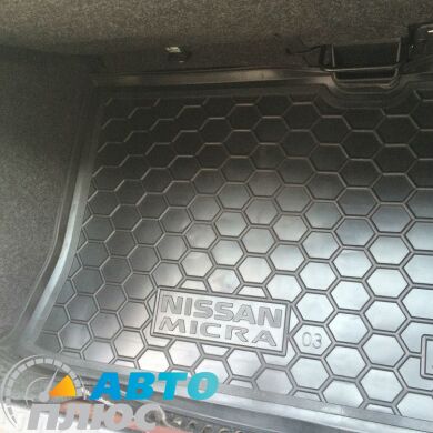 Автомобильный коврик в багажник Nissan Micra (K12) 2002- (Avto-Gumm)