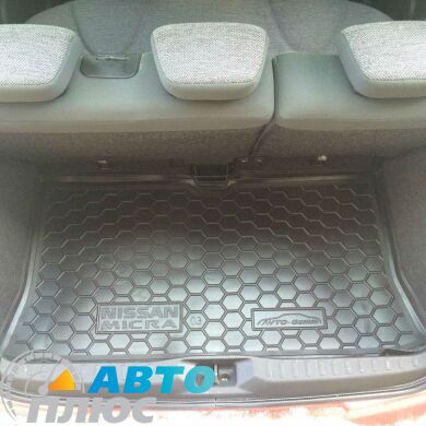 Автомобильный коврик в багажник Nissan Micra (K12) 2002- (Avto-Gumm)