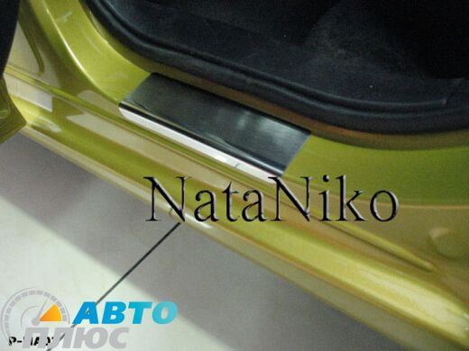 Накладки на пороги Mazda 2 2008-2014 (Premium)