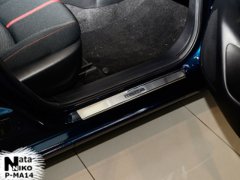 Накладки на пороги Mazda 2 2016- (Premium)