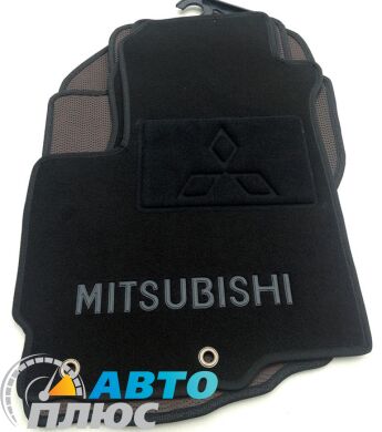 Ворсовые коврики в салон Mitsubishi Outlander XL 2007- черные ML Lux