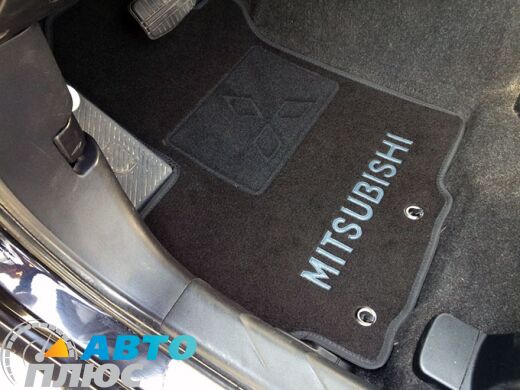 Ворсовые коврики в салон Mitsubishi Outlander XL 2007- черные ML Lux