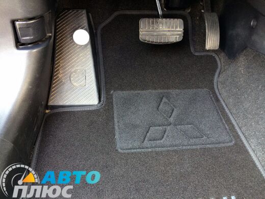 Ворсовые коврики в салон Mitsubishi Outlander XL 2007- черные ML Lux