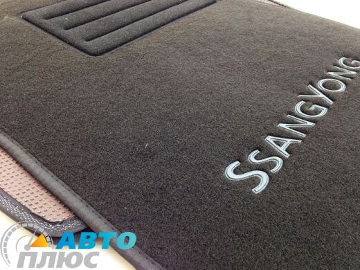 Ворсовые коврики в салон SsangYong Actyon 2006- черные ML Lux