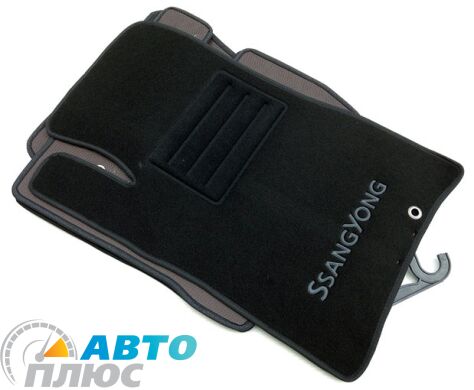 Ворсовые коврики в салон SsangYong Actyon 2006- черные ML Lux