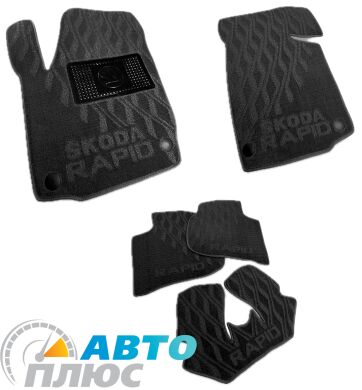 Композитні килимки в салон Skoda Rapid 2013- (V) чорні AVTO-Tex