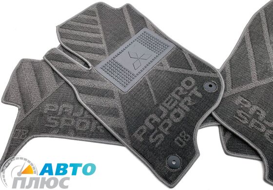 Композитные коврики в салон Mitsubishi Pajero Sport 2 2008-2015 (X) серые AVTO-Tex