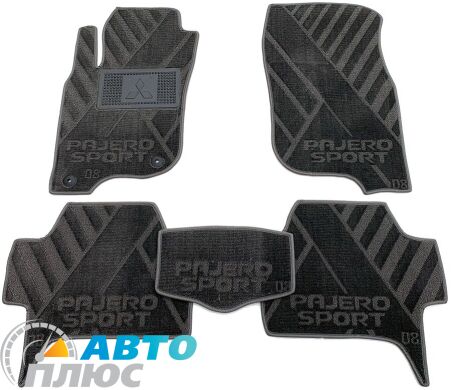 Композитные коврики в салон Mitsubishi Pajero Sport 2 2008-2015 (X) серые AVTO-Tex